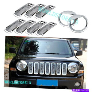 N[Jo[ {Ă钹̃tgwbhCgJo[+tgOCT[gW[vpgIbg11-17̃g Angry Bird Front Headlight Cover+Front Grille Insert Trim For Jeep Patriot 11-17