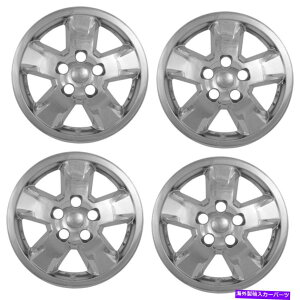 N[Jo[ 4 Chrome 17 "zC[XLnuLbv5 2011N12 2013NOh`FL[̃X|[NJo[ 4 CHROME 17" Wheel Skins Hub Caps 5 Spoke Covers for 2011 12 2013 Grand Cherokee