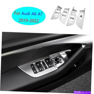 N[Jo[ AEfBA6 A7 2019-2022NX^C̃EBhEtgplXCb`Jo[g4xɓKĂ܂ Fit For Audi A6 A7 2019-2022 Chrome Style Window Lift Panel Switch Cover Trim 4X