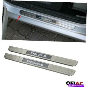 �N���[���J�o�[ �A�E�f�BA3 S3 2006-2013�u���V�t���N����LED�h�A�V���J�o�[��p2 PCS Fits Audi A3 S3 2006-2013 Brushed Chrome LED Door Sill Cover EXCLUSIVE 2 Pcs�y���s�A���i�z