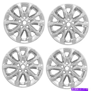 N[Jo[ 4 Chrome 17 "zC[XLnuLbv2018 2019 equinoxA~jẼtJo[ 4 Chrome 17" Wheel Skins Hub Caps Full Covers for 2018 2019 Equinox Aluminum Rim