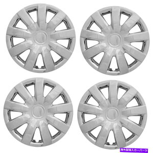N[Jo[ 2004N2006Ñg^J15 "vbVINzC[Jo[nuLbv 15" Push-on Chrome Wheel Cover Hubcaps for 2004-2006 Toyota Camry