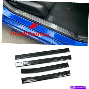 �N���[���J�o�[ �z���_�̐V�����V�r�b�N2022�����h�A�V���v���[�g�J�o�[�g�����J�[�{���t�@�C�o�[�ɓK���Ă��܂� Fit for Honda New Civic 2022 Inside Door Sill Plate Cover Trim Carbon Fiber�y���s�A���i�z