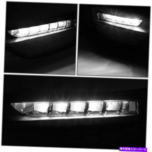 N[Jo[ 16-17̃z_AR[hNAYLED DRLCgo[op[tHOvx[Jo[ For 16-17 Honda Accord Clear Lens LED DRL Light Bar Bumper Fog Lamp Bezel Cover