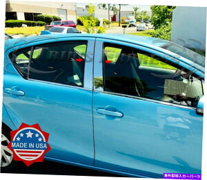 クロームカバー フィット:2012-2020トヨタプリウスC 4PCピラーポストステンレススチールトリムドアカバー fit:2012-2020 Toyota Prius C 4Pc Pillar Post Stainless Steel Trim Door Cover