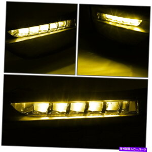 N[Jo[ 16-17z_AR[hCG[YLED DRLCgo[op[tHOvx[Jo[ For 16-17 Honda Accord Yellow Lens LED DRL Light Bar Bumper Fog Lamp Bezel Cover