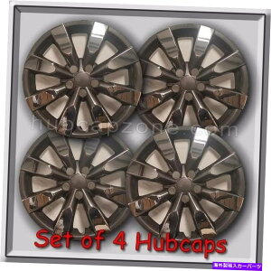 N[Jo[ 4 16 "N`R[/ubNg^J[nuLbv2014-2016vJzC[Jo[ 4 16" Chrome Charcoal/Black Toyota Corolla hubcaps 2014-2016 Replica Wheel Cover