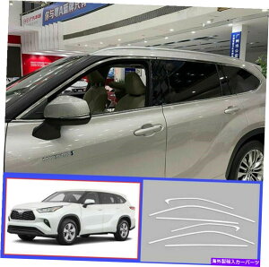 �N���[���J�o�[ �g���^�n�C�����_�[2020-2022�X�e�����X�A�b�p�[�E�B���h�E�V���g�������[���f�B���O�J�o�[ For Toyota Highlander 2020-2022 Stainless upper Window Sill Trim Molding Cover�y���s�A���i�z