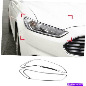 �N���[���J�o�[ Ford Mondeo Fusion 2013-2016�ɓK�����N�����t�����g�w�b�h���C�g�����v�J�o�[�g����2PC Chrome Front Headlight Lamp Cover Trim 2PCS Fit For Ford Mondeo Fusion 2013-2016�y���s�A���i�z
