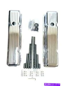 N[Jo[ ȃubNV{[NA~jEw̍{[~OouJo[vOC[D@ Small Block Chevy Chrome Aluminum Tall Ball Milled Valve Covers Plug Wire Looms