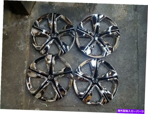 �N���[���J�o�[ New Set 2016 2017 2018 Civic 16 Hubcaps�z�C�[���J�o�[55099 Chrome��Black New Set 2016 2017 2018 Civic 16 Hubcaps Wheel Covers 55099 Chrome & Black�y���s�A���i�z