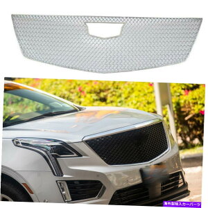 N[Jo[ 2017-22LfbNXT5 ABSNbVOgK[hɓKtgOJo[tBbg Front Grill Cover Fit For 2017-22 Cadillac XT5 ABS CHROME Mesh Grille Trim Guard