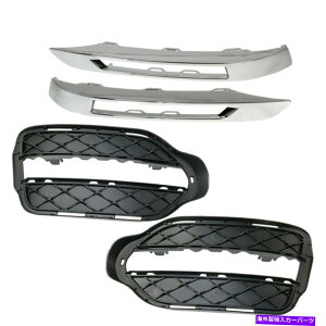 N[Jo[ 4PCStgtHOCgONgJo[13-15ZfXX204 GLK350ɃtBbg 4Pcs Front Fog Light Grille Chrome Trim Cover Fit For 13-15 Mercedes X204 GLK350