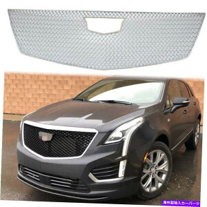 N[Jo[ 2017-2022̃tgOJo[LfbNXT5bVOgK[hN1PC Front Grill Cover For 2017-2022 Cadillac XT5 Mesh Grille Trim Guard Chrome 1PC