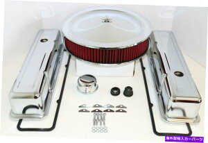 N[Jo[ SBCNGWhXAbvLbgw̍ouJo[􂦂GAN[i[58-79 350 SBC Chrome Engine Dress Up Kit Tall Valve Covers Washable Air Cleaner 58-79 350