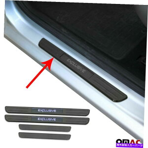 N[Jo[ z__[NuVN[X`[4 PĈ߂̏Ƃ炳ꂽԂ̃hAVJo[K[h Illuminated Car Door Sill Cover Guard for Honda Dark Brushed Chrome Steel 4 Pcs