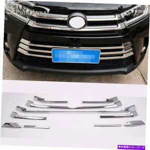 N[Jo[ g^nC_[2017-2019 ABSN[tgop[OOJo[g For Toyota Highlander 2017-2019 ABS Chrome Front Bumper Grille Grill Cover Trim