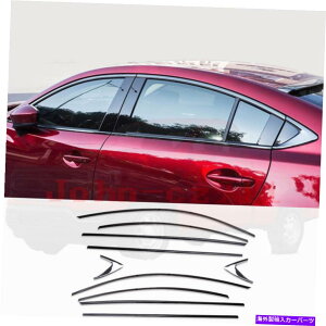 N[Jo[ Mazda 2014-2022̂߂6XeX|ubNNTChEBhEXgbvJo[g For Mazda 2014-2022 6 Stainless steel Black Chrome Side Window Strip Cover Trim