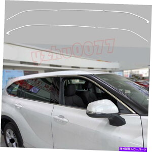N[Jo[ 2020-22g^nC_[XeXN㕔XgbvJo[g6pc 2020-22 For Toyota Highlander Stainless Chrome Upper Window Strip Cover Trim 6PC