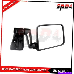 US~[ 1987-02̃W[vO[sbNAbvLHTCh~[}jAtH[h}jAubN~[ For 1987-02 Jeep Wrangler Pickup LH Side Mirror Manual Fold Manual Black Mirror