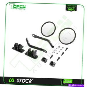 US�~���[ 97-17�W�[�vCJ�����O���[RT30020���E���hYJ TJ JK�y�A�T�[�L�����[�~���[�u���b�N For 97-17 Jeep CJ Wrangler RT30020 Round YJ TJ JK Pair Circular Mirrors Black�y���s�A���i�z