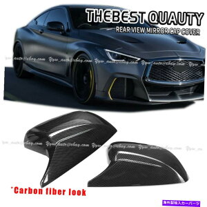 US~[ J[{t@Co[TCh~[Jo[Lbv14-21CtBjeBQ50 Q60 QX30 Q70̌ Carbon Fiber Side Mirror Cover Caps Replace For 14-21 Infiniti Q50 Q60 QX30 Q70