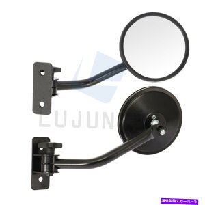 US�~���[ 1997-2017�̃W�[�vCJ�����O���[RT30020���E���hYJ TJ JK�u���b�NLH+RH�~���[ For 1997-2017 Jeep CJ Wrangler RT30020 Round YJ TJ JK Black LH+RH Mirrors�y���s�A���i�z