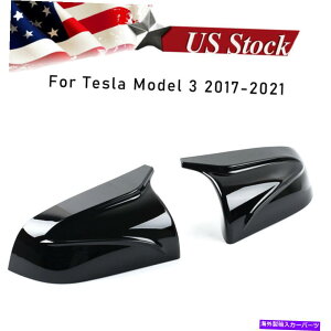 US~[ eXf3 2017-2021 Mz[X^ČubNTCh~[Jo[Lbv FOR TESLA MODEL 3 2017-2021 M HORN STYLE GLOSS BLACK SIDE MIRROR COVERS CAP US