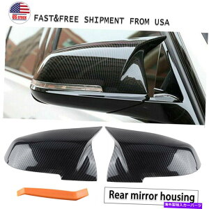 US~[ BMW 3V[YF30 F31 320I 328I2xJ[{t@Co[X^CTCh~[Jo[Lbv 2x Carbon Fiber Style Side Mirror Cover Caps for BMW 3 Series F30 F31 320i 328i