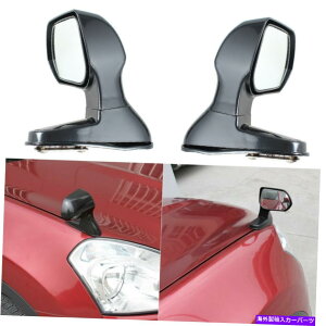US~[ 2xubN4x4 uteJ[t[h{lbgp~[r[~[\ 2x Black 4x4 UTE Car Hood Bonnet Blind Spot Mirror Side View Mirrors Adjustable