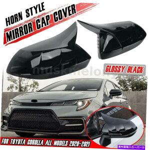 US~[ ̂鍕AhITChEBO~[g^J[2020 2021̃Jo[Lbv Glossy Black Add-on Side Wing Mirrors Cover Caps For Toyota Corolla 2020 2021