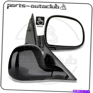 US�~���[ 94-98�V�{���[�u���U�[S10 GMC�W�~�[S-15�y�A�̃}�j���A���u���b�N�T�C�h�r���[�~���[ Manual Black Side View Mirrors For 94-98 Chevy Blazer S10 GMC Jimmy S-15 Pair�y���s�A���i�z