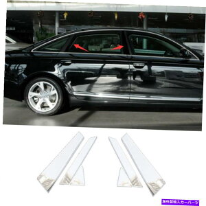 �N���[���J�o�[ �A�E�f�BA6L 2009-2011�p�N�����X�`�[���J�[�E�B���h�EBC�s���[�J�o�[�g�����X�e�b�J�[6PCS For Audi A6L 2009-2011 Chrome Steel Car Window BC Pillar Cover Trim Sticker 6pcs