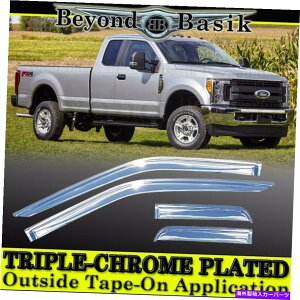 �N���[���J�o�[ 2017-21 2022 FORD SUPERDUTY F250-F550�g���X�[�p�[�L���u�N�����h�A�x���g�o�C�U�[ 2017-21 2022 Ford Superduty F250-F550 Extended Super Cab CHROME Door Vent Visors�y���s�A���i�z