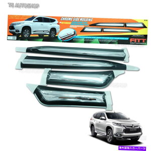 N[Jo[ Mitsubishi Montero Pajero Sport 2017Fitt Chrome Side Body DR[fBOJo[ Fitt Chrome Side Body Dr Molding Cover For Mitsubishi Montero Pajero Sport 2017