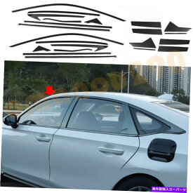 クロームカバー ホンダシビック2022-2023ブラッククロムカーウィンドウの柱の投稿装飾カバー22pcs For Honda Civic 2022-2023 Black Chrome Car Window Pillar Posts Decor Cover 22pcs