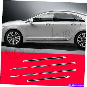 N[Jo[ J[MKZ 2017-2020N+ubNTChXJ[ghA[fBOv[gJo[gp For Lincoln MKZ 2017-2020 Chrome+black Side Skirt Door Moulding Plate Cover Trim