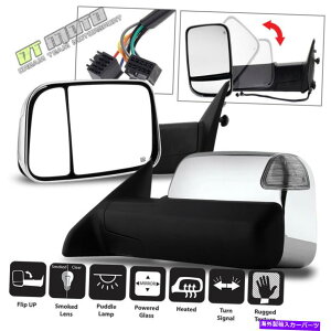 �N���[���J�o�[ ��+�E2009-2012 RAM Power+Heated+LED+Puddle/Signal Tow Flipup Chrome Mirror Left+Right 2009-2012 RAM Power+Heated+LED+Puddle/Signal Tow FlipUp Chrome Mirror�y���s�A���i�z
