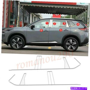 �N���[���J�o�[ ���Y���[�O2021-23�X�e�����X�N�����E�B���h�E�s���[���[���f�B���O�J�o�[�g����12p For Nissan Rogue 2021-23 Stainless Chrome Window Pillar Molding Cover Trim 12P�y���s�A���i�z