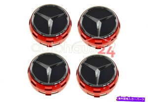 N[Jo[ ZfX0004000900OAo[bh /ubNZ^[Lbvw /NX^[OEM 4Zbg MERCEDES 0004000900 RAISED AMBER RED / BLACK CENTER CAP W/ CHROME STAR OEM 4 SET