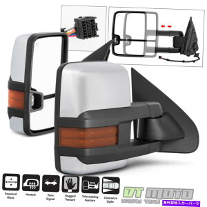 N[Jo[ yAi2jChrome 2014-2018 PAIR(2) Chrome 2014-2018 Chevy Silverado GMC Sierra Tow Power+Heated+LED Mirror