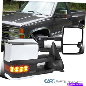 N[Jo[ tBbg88-00V{[C10 C/K^zVo[p[M+LEDMv Fit 88-00 Chevy C10 C/K Tahoe Silver Power Heated Towing Mirrors+LED Signal Lamp