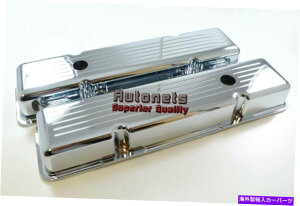 N[Jo[ {[~tNA~jESBCV[gXgbNouJo[ȃubNV{[zbgbh Ball Milled Chrome Aluminum SBC ShortStock Valve Cover Small Block Chevy Hot Rod