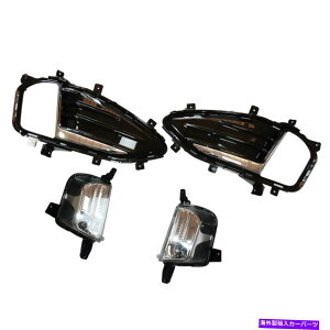 N[Jo[ tH[hGbWLEDtgop[tHOCgv̂߂2019-2021Jo[Nx[Lbg 2019-2021 For Ford Edge LED Front Bumper Fog Lights Lamps Cover Chrome Bezel Kit