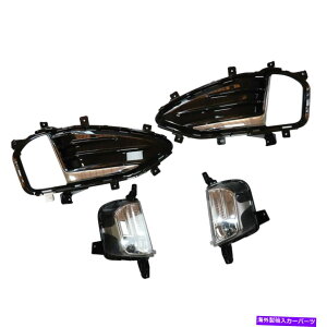N[Jo[ LEDop[tHOCgv́AFord Edge 2019-2021ɃtBbgChrome BezelLbgJo[Ă܂ LED Bumper Fog Lights Lamps Cover Chrome Bezel Kit fit for Ford Edge 2019-2021