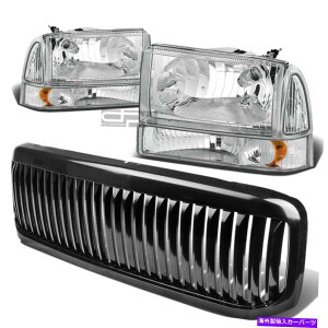 N[Jo[ 99+Superduty ChromewbhCg+Ao[R[i[op[Cg+OK[hJo[p FOR 99+SUPERDUTY CHROME HEADLIGHT+AMBER CORNER BUMPER LIGHT+GRILLE GUARD COVER