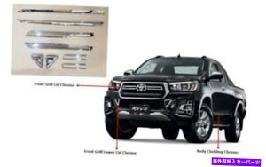 N[Jo[ TOYOTA HILUX REVO ROCCO 2018-2019VGNXeAgJo[8 PCS Chrome Color Fit Toyota Hilux Revo Rocco 2018-2019 New Exterior Trim Cover 8 Pcs Chrome Color
