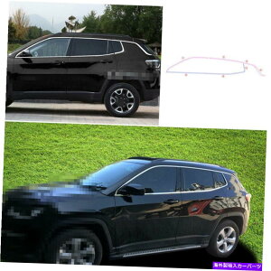 N[Jo[ NX`[EBhEXgbvV[fBOJo[W[vRpX2017-2020̃Jo[g Chrome Steel Windows Strip Sill Molding Cover Trim For Jeep Compass 2017-2020