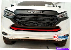�N���[���J�o�[ �V����isuzu mu-x mux2021�}�b�g�u���b�N�ƃ��b�h�t�����g�O�����J�o�[�g����4pcs�p For New Isuzu Mu-x mux 2021 Matte Black and Red Front Grill Cover Trim 4Pcs�y���s�A���i�z