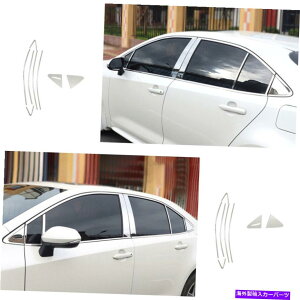 N[Jo[ g^J[2019-21NX`[J[EBhEBCs[Jo[XebJ[16pcs For Toyota Corolla 2019-21 Chrome Steel Car Window BC Pillar Cover Sticker 16pcs